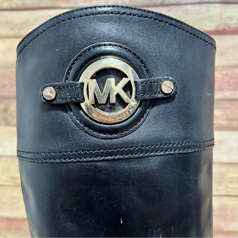 Micheal Kors Black Leather Tall Riding Boots - Picture 6 of 11